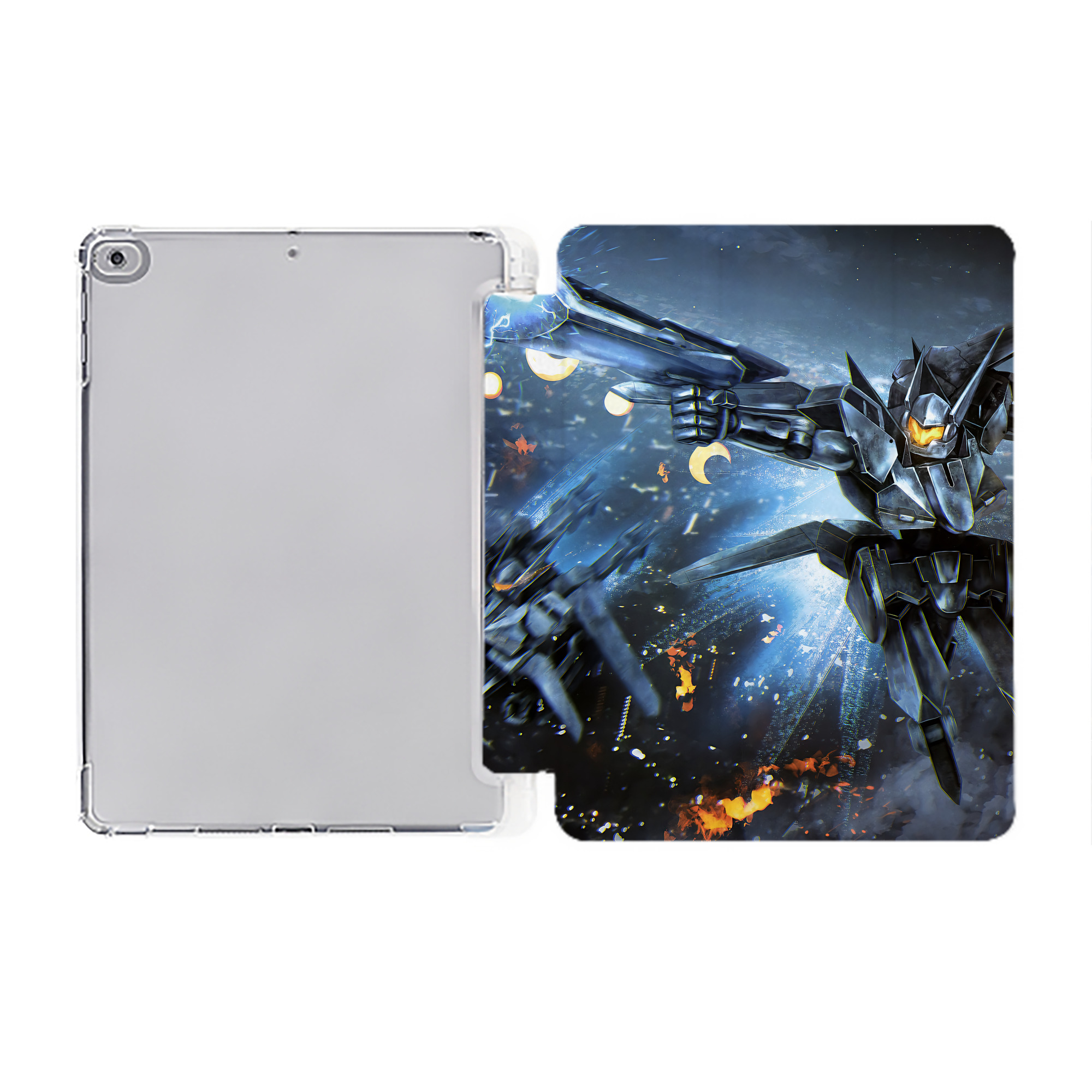 （画像用） 機動戦士ガンダム Mobile Suit Gundam IPad ケース ペン収納付き 三つ折りスタンド PUレザー×シリコン 対応機種9.5/10.5/10.9インチ